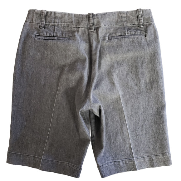 Sandro Button Detail Slant Pocket Denim Bermuda Shorts, Black/Gray, Sz 6P - Picture 5 of 9